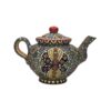 Théière décorative en poterie avec technique complexe d’émaillage Minakari