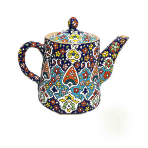 Decorative Pottery Teapot with ‌Blue Minakari Enameling Design