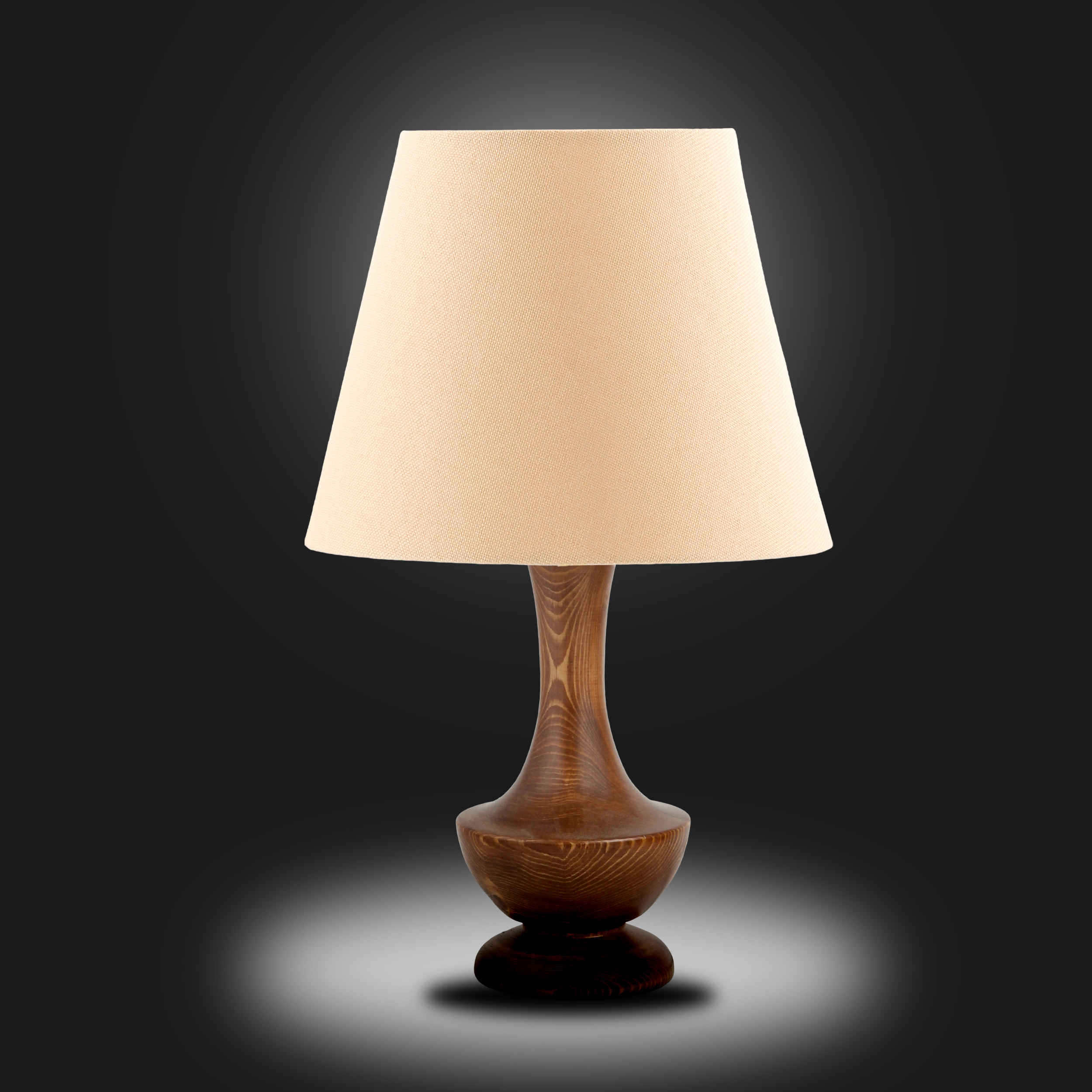 Lampe de table en bois avec abat-jour en tissu – modèle fait main Raha