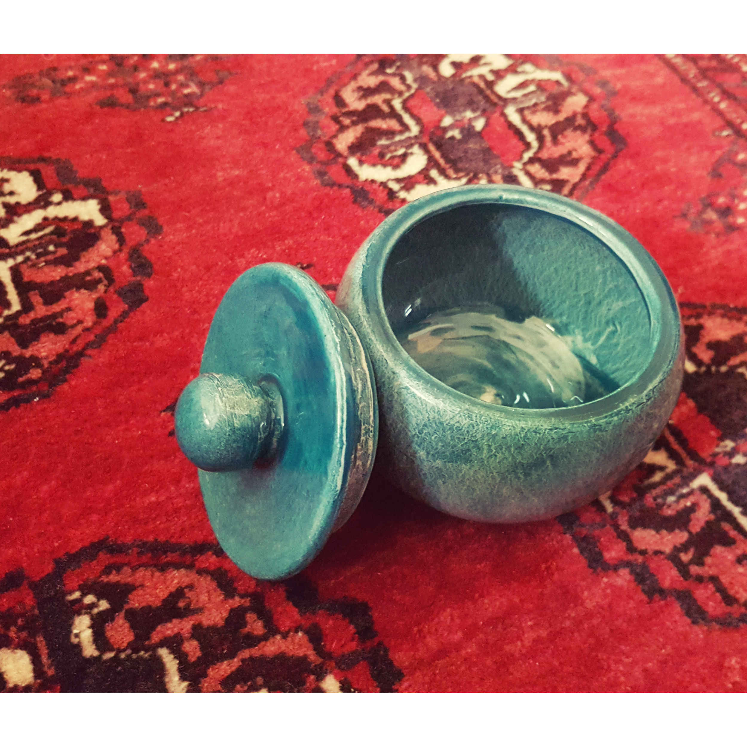 Bol à sucre en céramique avec couvercle, style artistique Avin