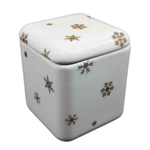 Bol à sucre en céramique avec couvercle, style artistique Snow