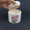 Bol à sucre en céramique avec couvercle, style artistique motif rose