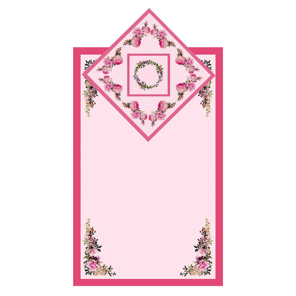 Tapis de Prière Islamique en Velours Rose avec Motif Floral Vintage