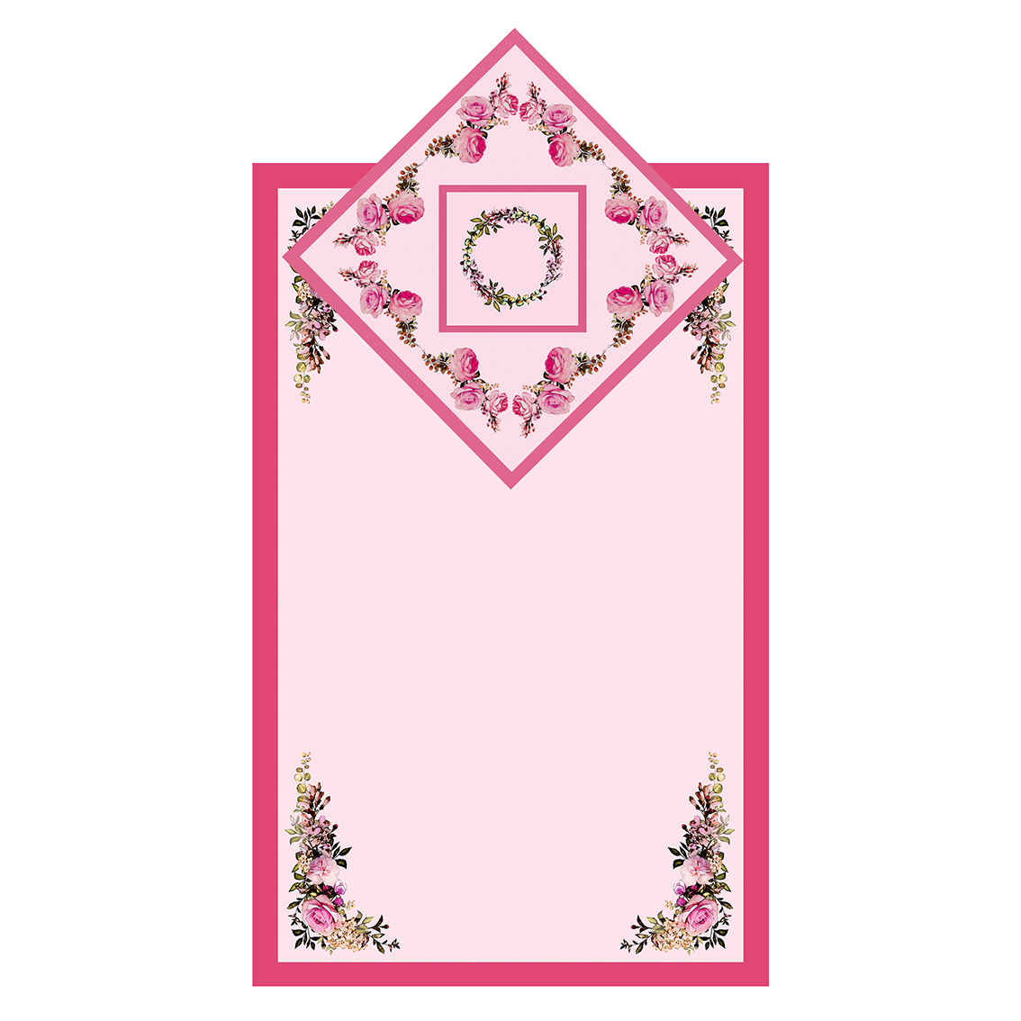 Tapis de Prière Islamique en Velours Rose avec Motif Floral Vintage
