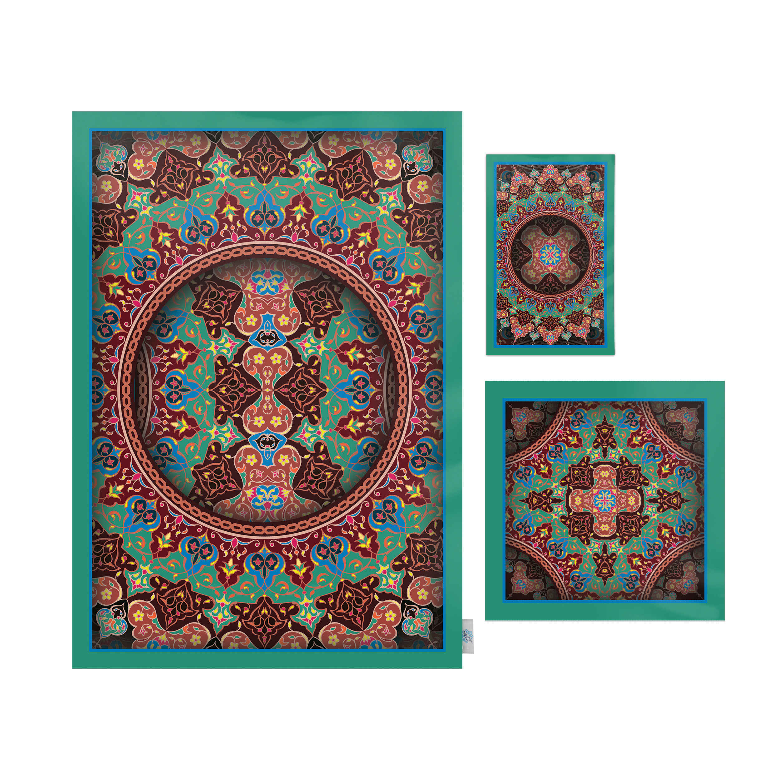 Tapis de Prière Islamique en Velours Léger avec Motif Eslimi