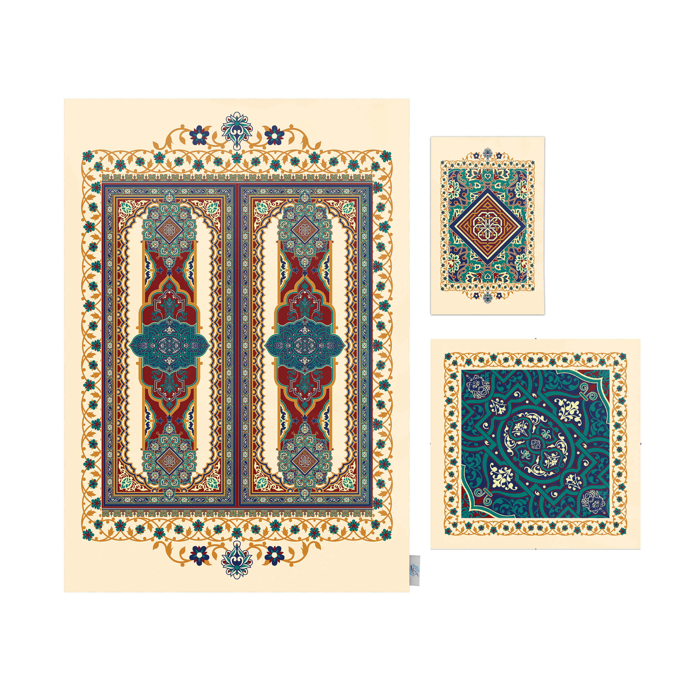 Tapis de Prière Islamique en Velours Léger avec Thème Islamique