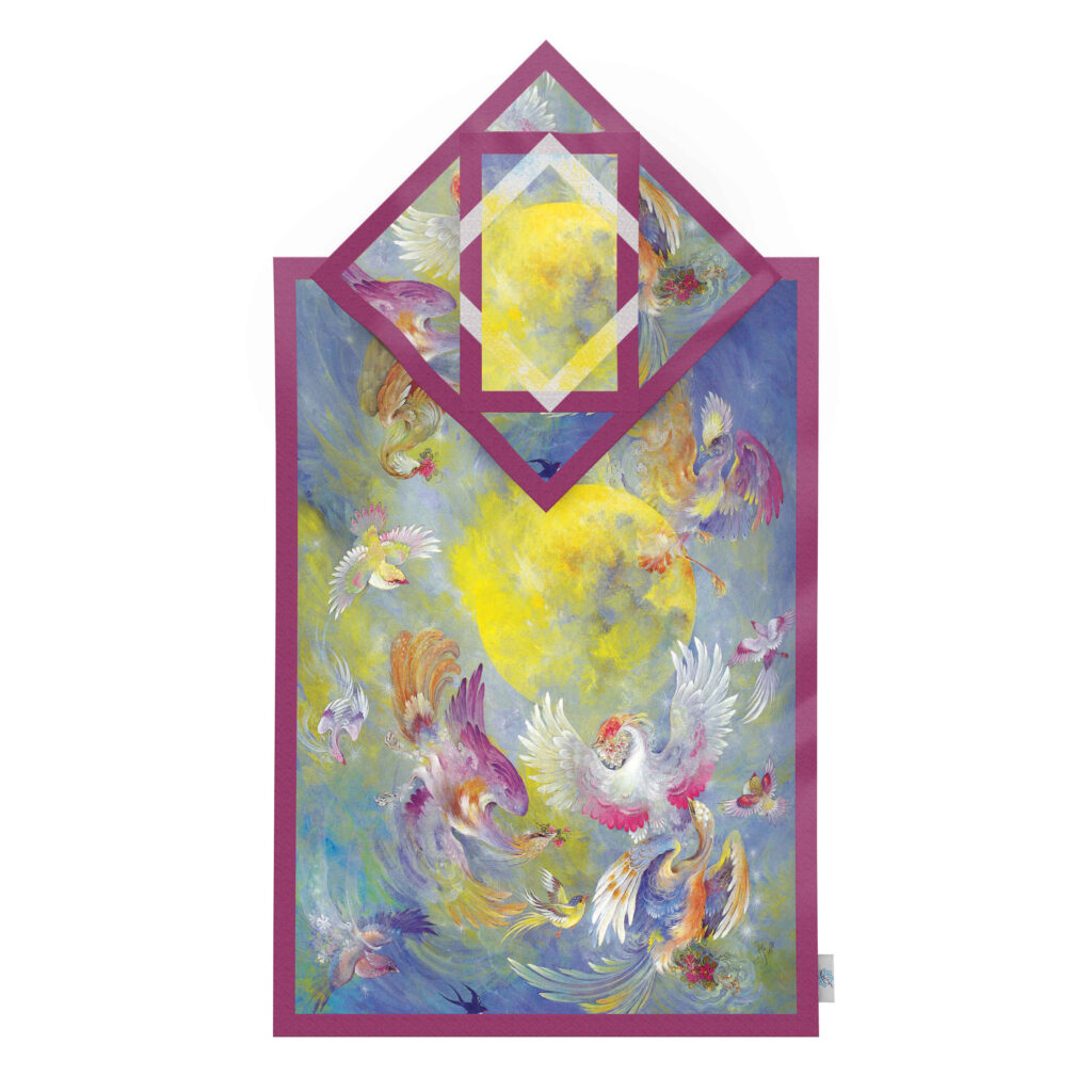 Tapis de Prière Islamique en Velours Léger avec Motif Phénix