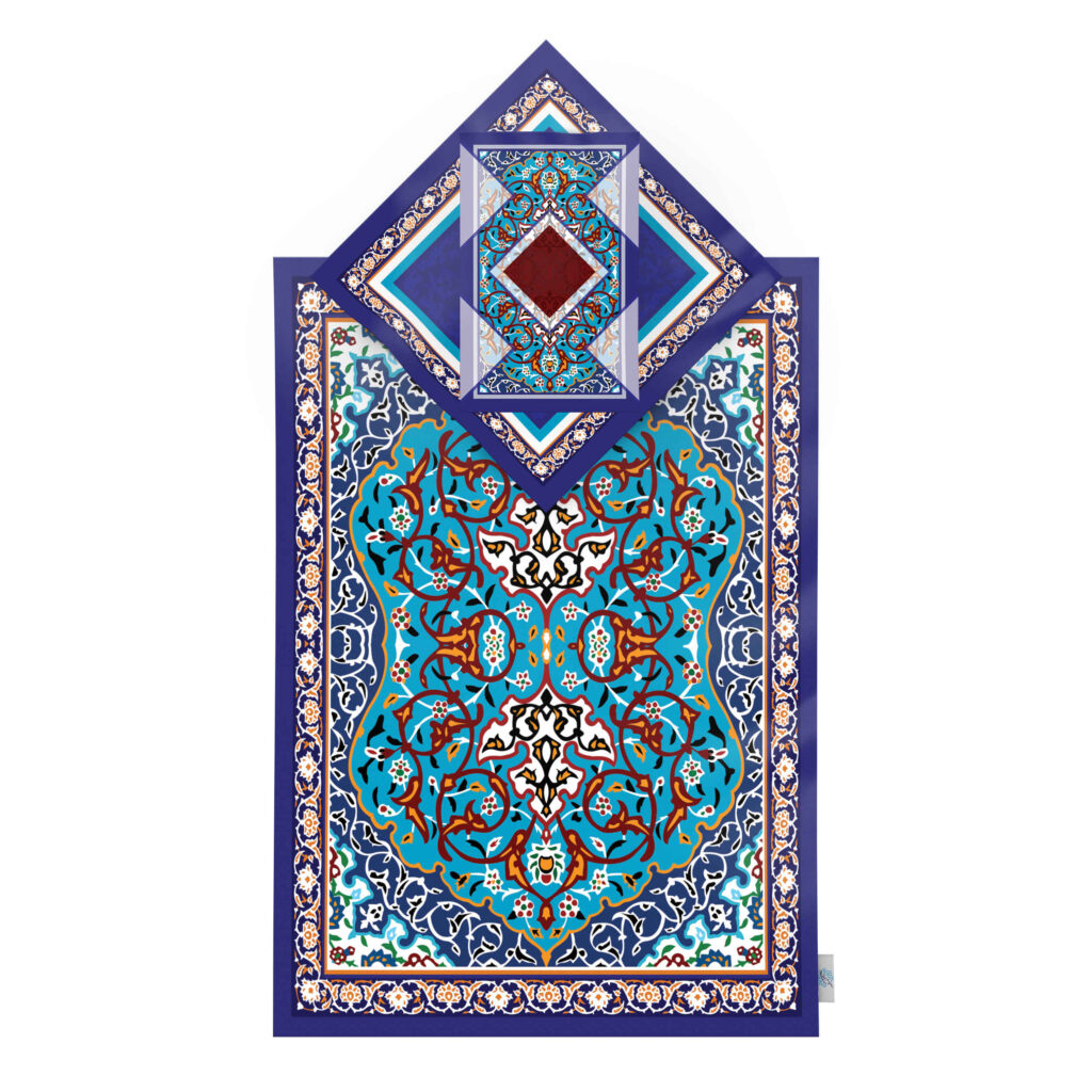 Tapis de Prière Islamique en Velours Léger avec Style Traditionnel