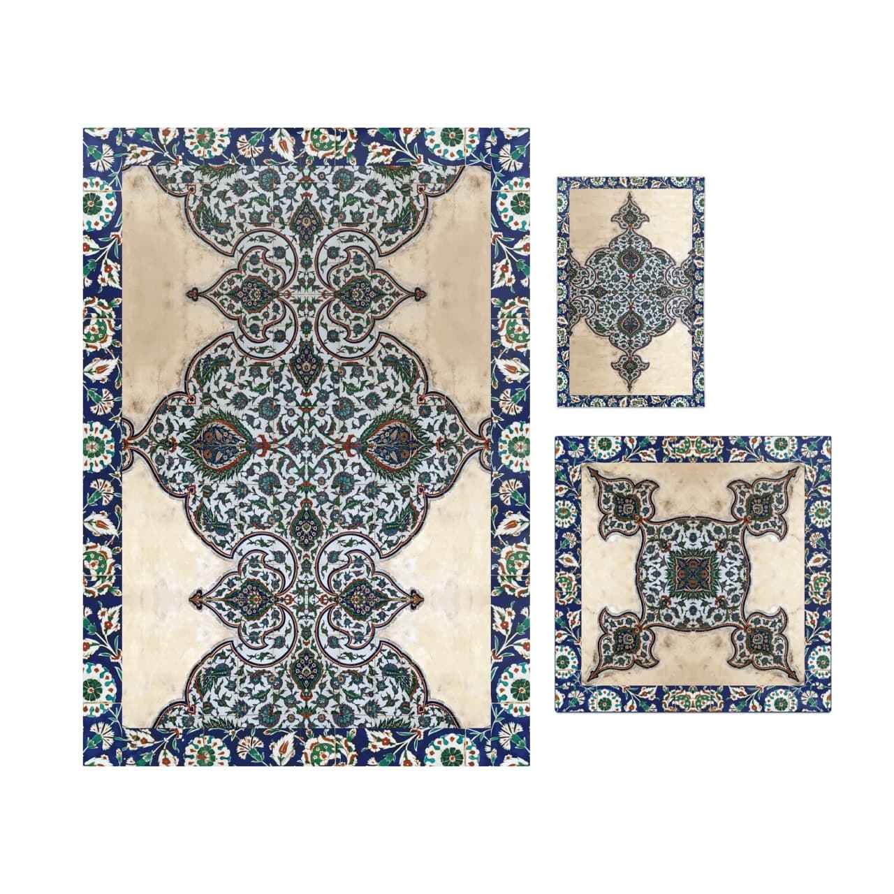 Tapis de Prière Islamique en Velours avec Motif Eslimi Modèle Negar