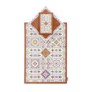 Tapis de Prière Islamique en Velours avec Motif Floral Minimaliste