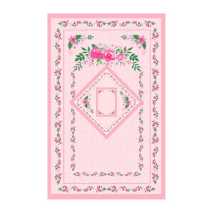 Tapis de Prière Islamique en Velours avec Design Floral Rose