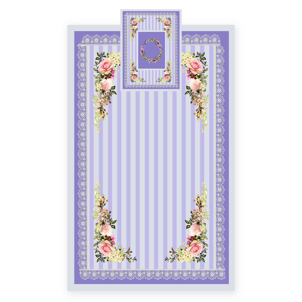 Tapis de Prière Islamique en Velours avec Motif Floral Vintage