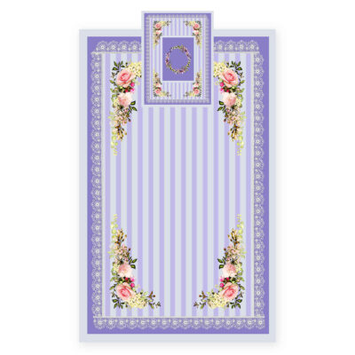 Tapis de Prière Islamique en Velours avec Motif Floral Vintage