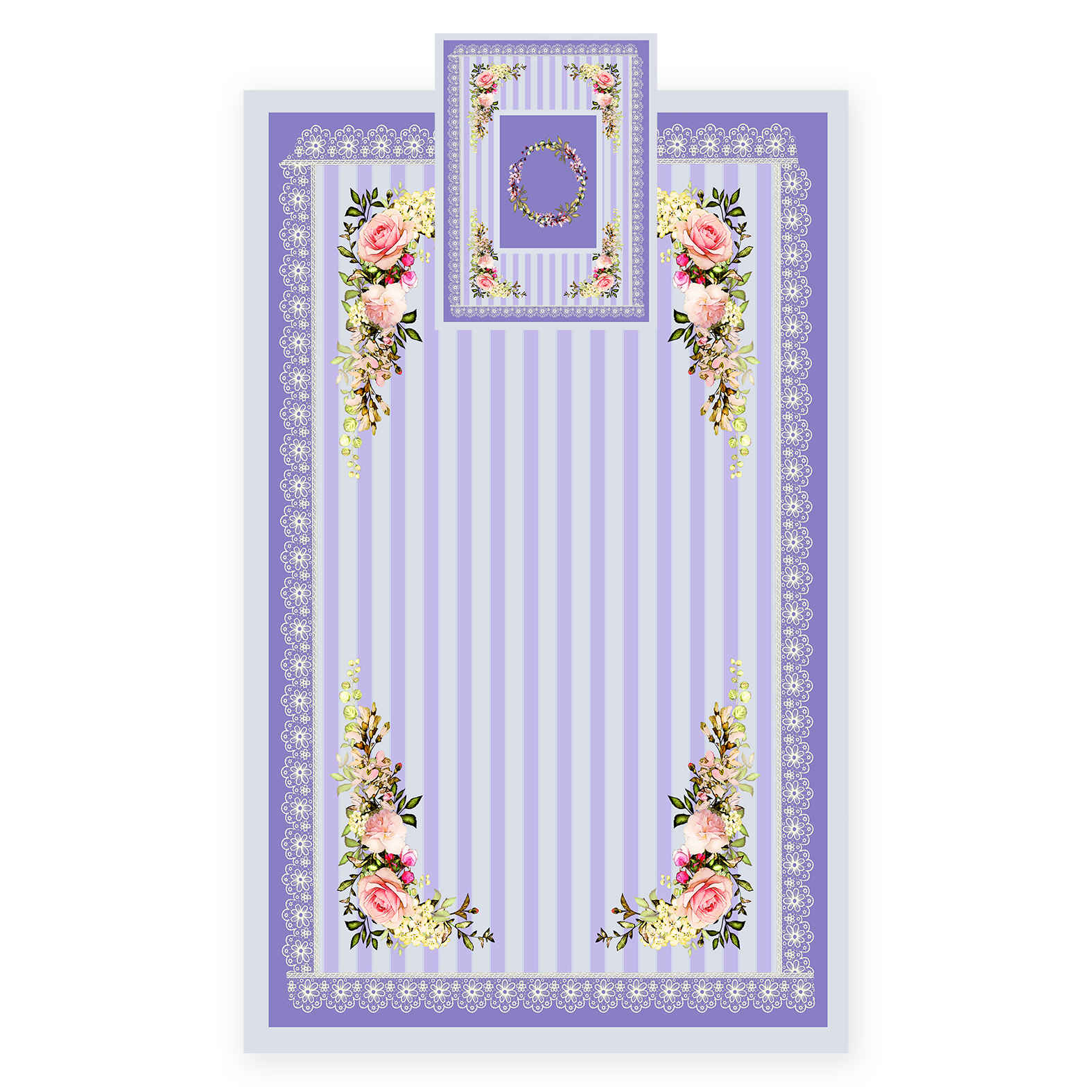 Tapis de Prière Islamique en Velours avec Motif Floral Vintage