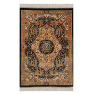 Tapis de prière persan tissé à la main Sajada Bleu & Blanc
