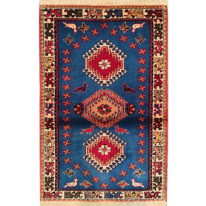 Tapis de prière persan authentique noué à la main et luxueux Sajada Diamant