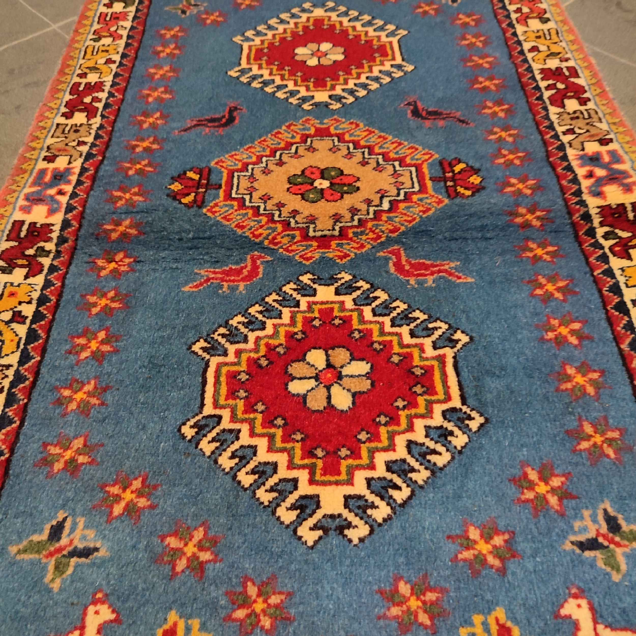 Tapis de prière persan authentique noué à la main et luxueux Sajada Diamant