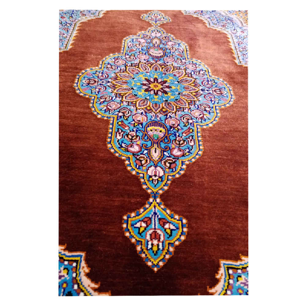 Tapis de prière persan en soie authentique noué à la main et luxueux Sajada