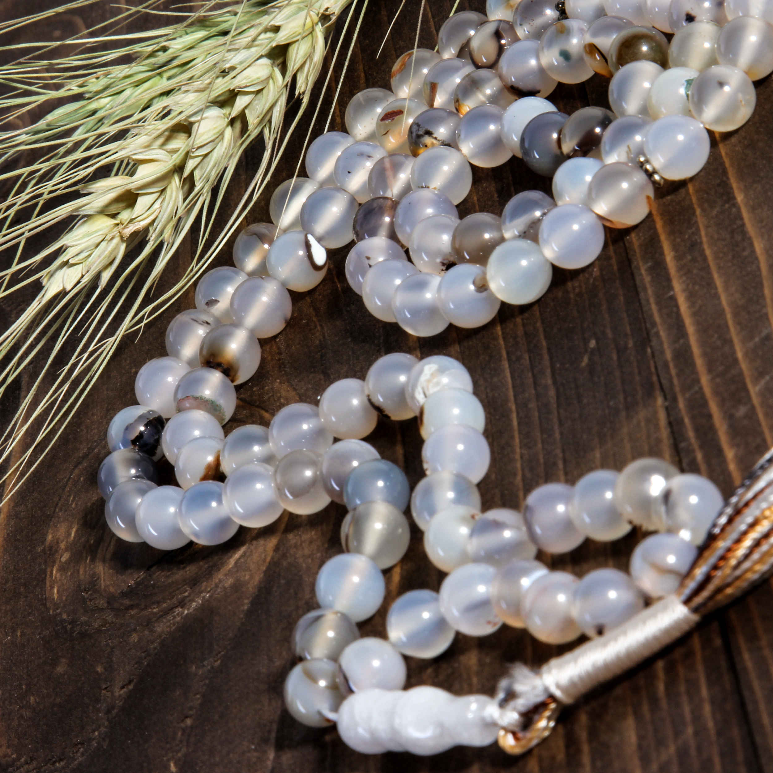 Chapelet islamique Sulemani Hakik gris – 101 perles de prière