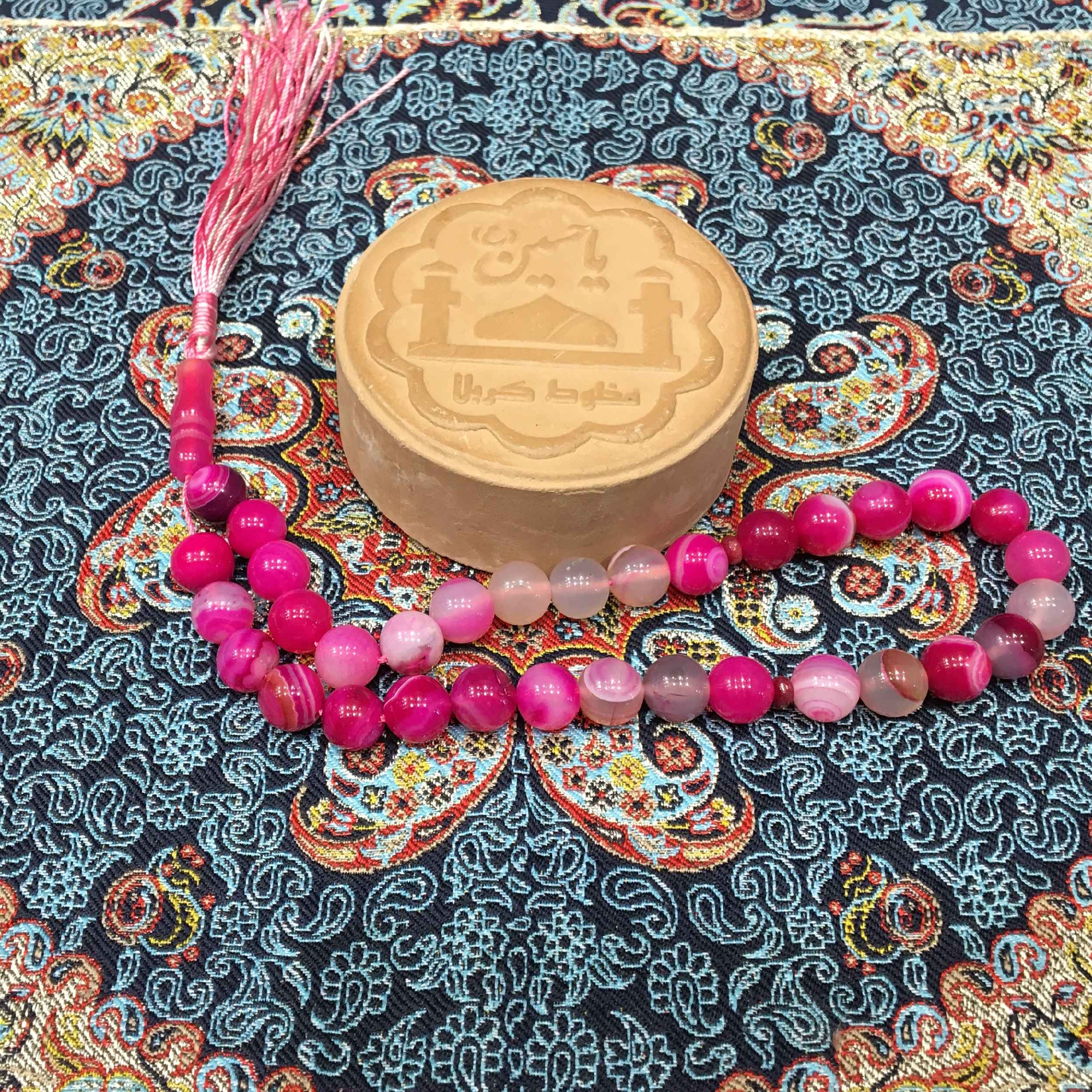 Chapelet islamique en agate rouge avec 33 perles