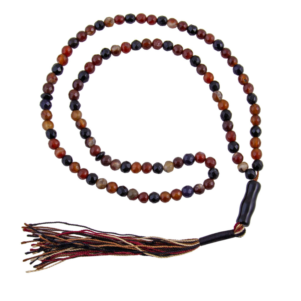 Chapelet islamique en agate brune avec 101 perles