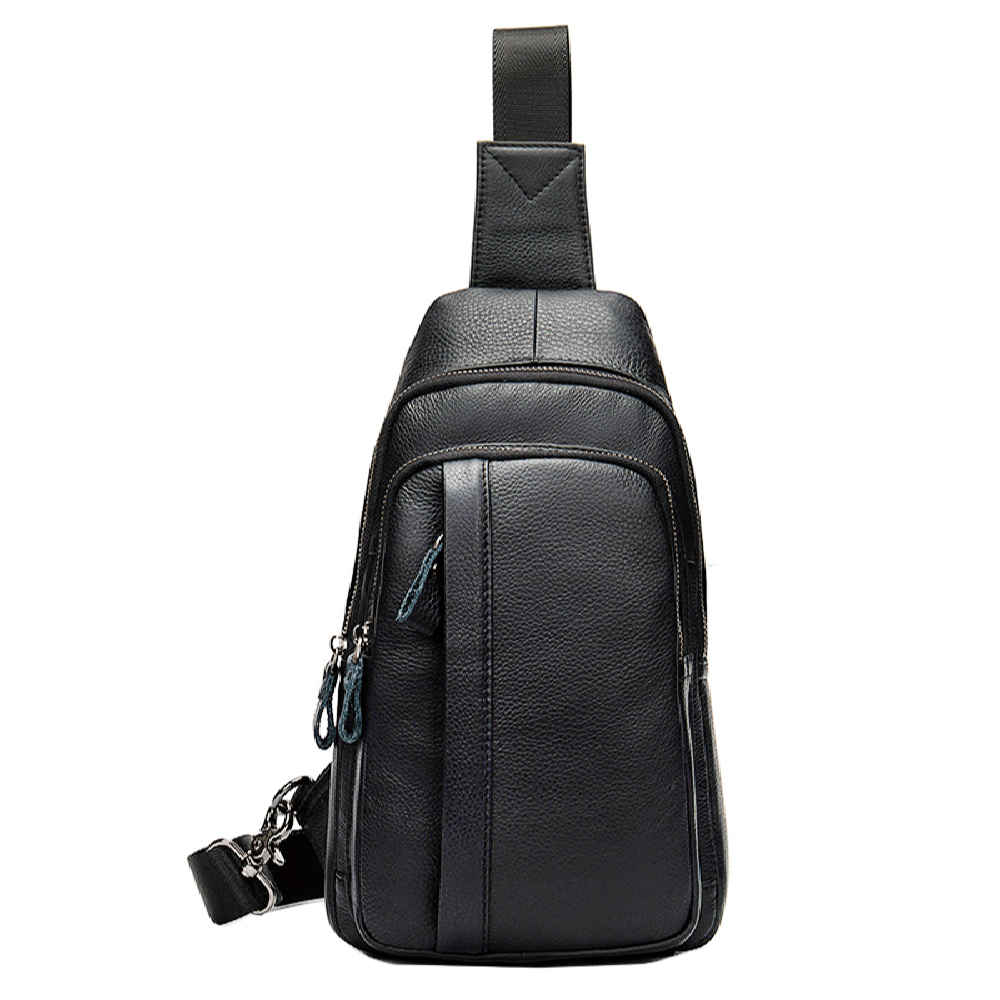 Sac bandoulière en cuir avec de nombreux compartiments