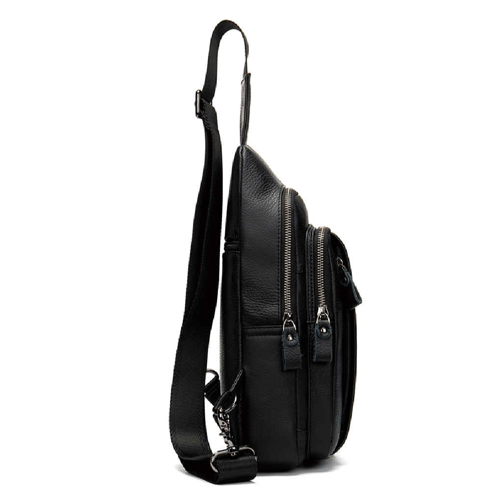 Sac bandoulière en cuir avec de nombreux compartiments