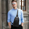 Sac bandoulière en cuir avec de nombreux compartiments