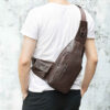 Sac bandoulière en cuir pour hommes et femmes avec poches latérales