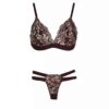 Ensemble de lingerie soutien-gorge & string pour femmes conçu avec des fleurs chic