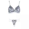 Ensemble de lingerie soutien-gorge & string pour femmes conçu avec des fleurs chic