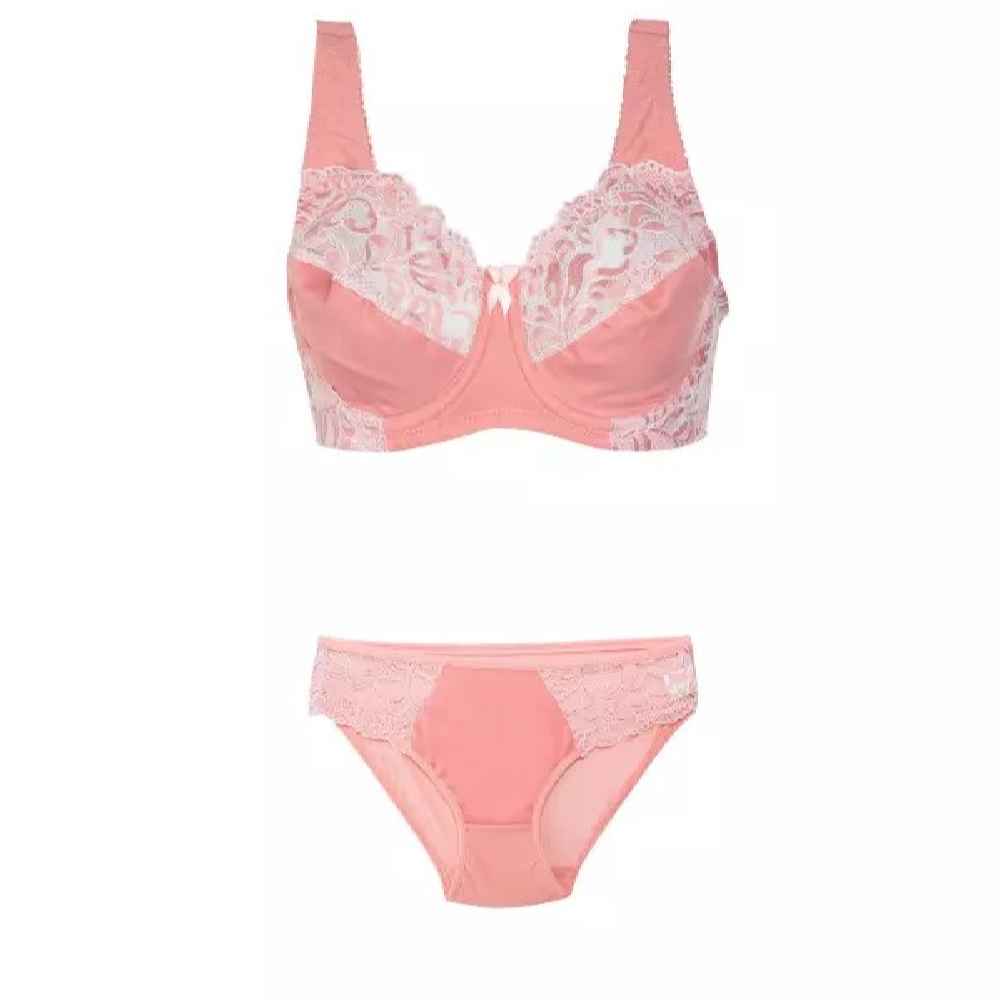 Ensemble de lingerie soutien-gorge en dentelle & string avec bretelles réglables pour femmes