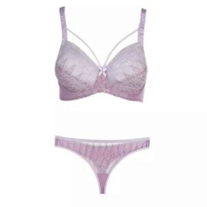 Ensemble de lingerie soutien-gorge en dentelle & string avec broderie Dentelle 2 pièces