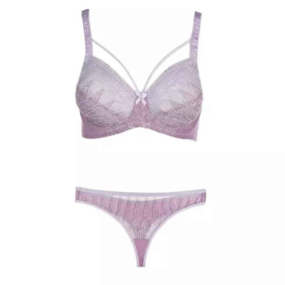 Ensemble de lingerie soutien-gorge en dentelle & string avec broderie Dentelle 2 pièces