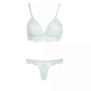 Ensemble de lingerie soutien-gorge en dentelle & string avec broderie Dentelle pour femmes