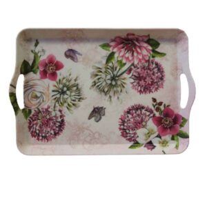Plateau de service en mélamine léger et durable, design floral