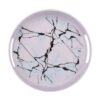 Plateau de service en mélamine, forme ronde pour servir des boissons, modèle Marbre