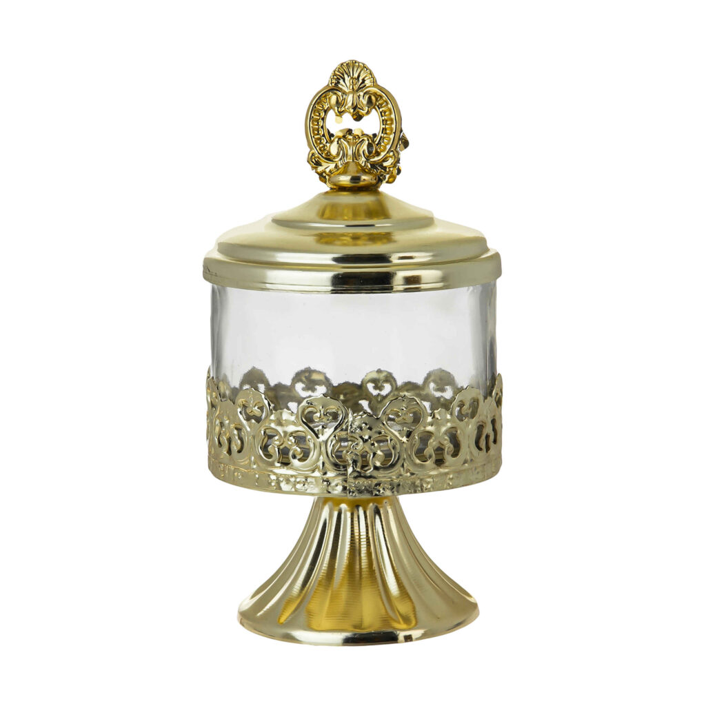 Sucrier en métal avec couvercle modèle luxueux