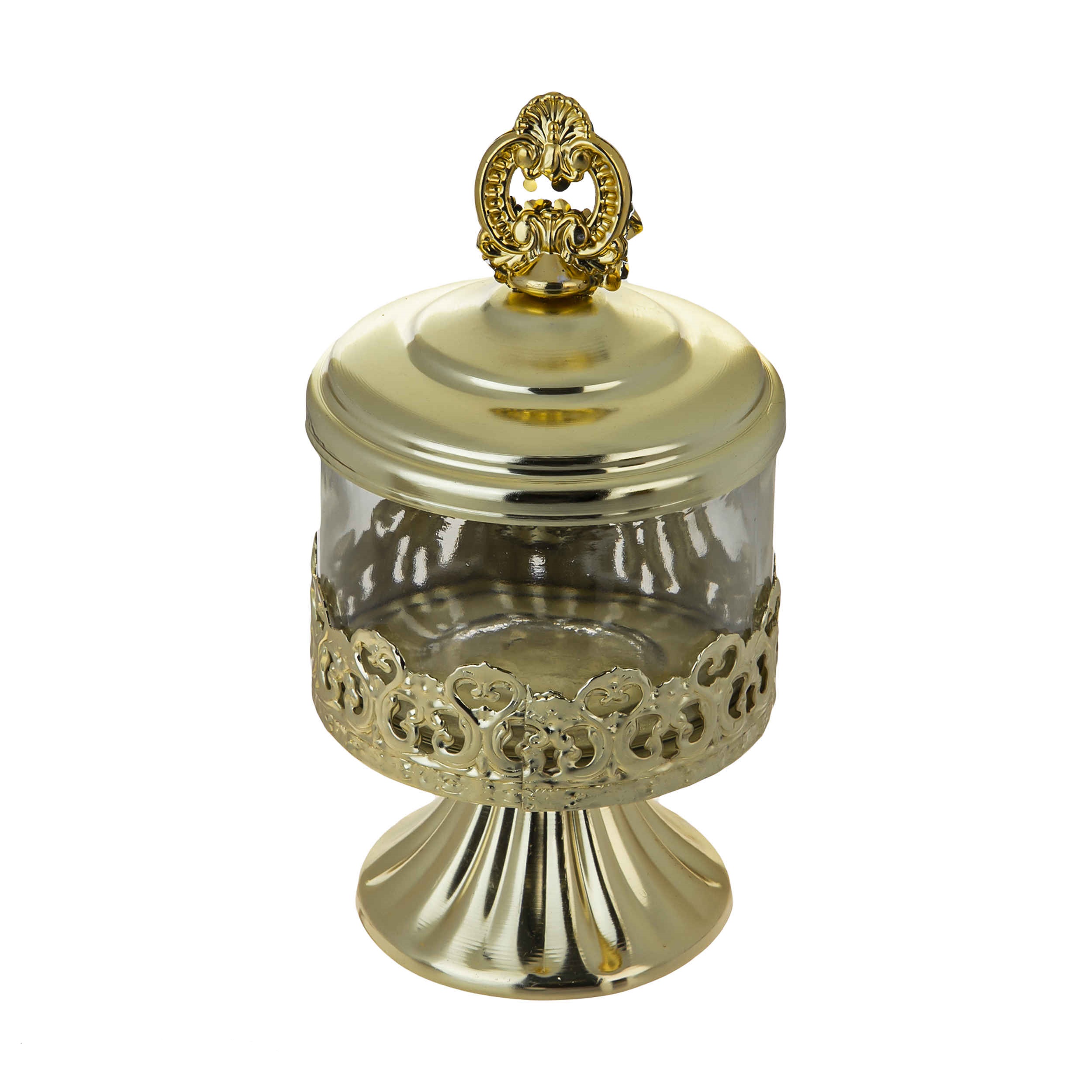 Sucrier en métal avec couvercle modèle luxueux