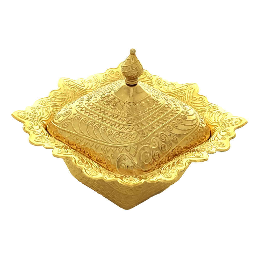 Sucrier en métal avec couvercle de luxe