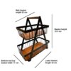 Panier à fruits en fil métallique à 2 niveaux avec base en bois amovible