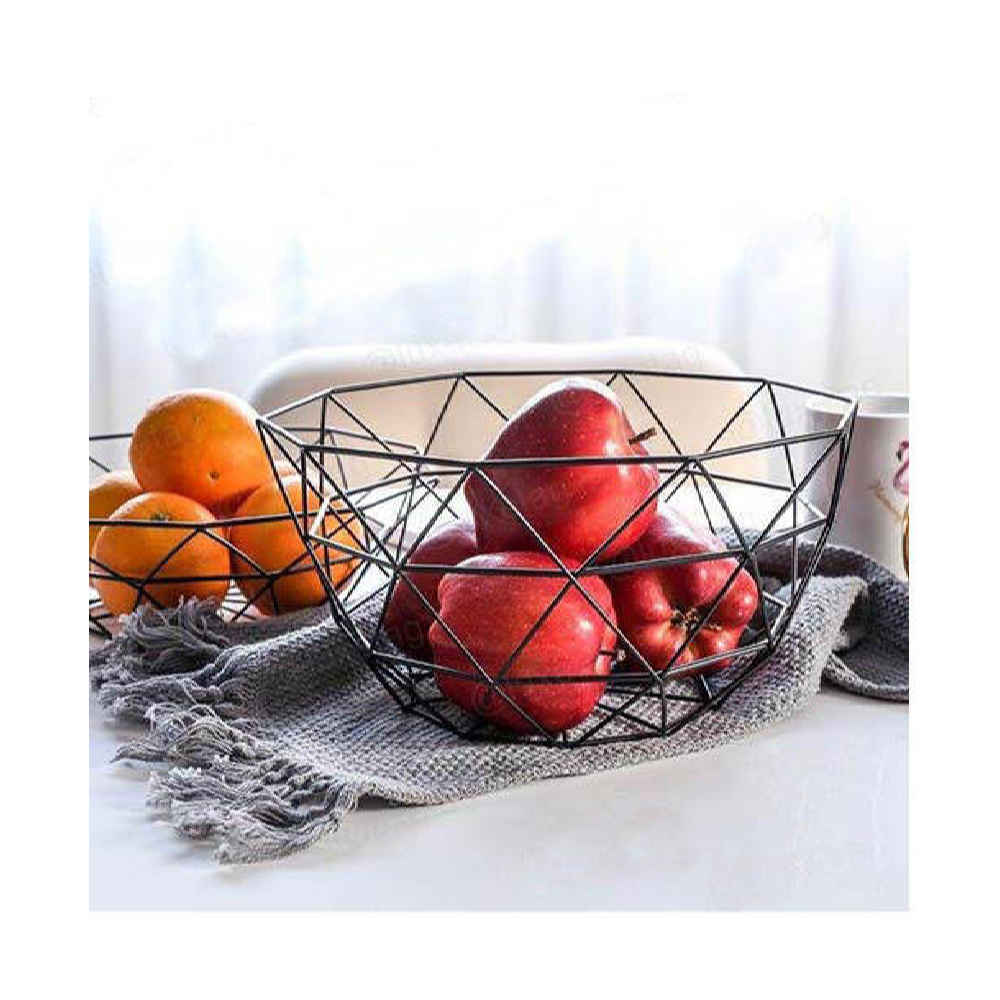 Panier à fruits en fil métallique en forme polygonale modèle Almas