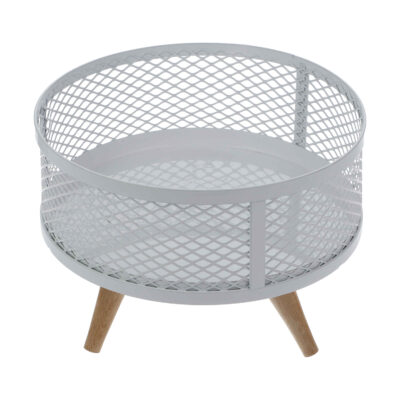 Panier à fruits en fil métallique avec base en bois modèle Diana
