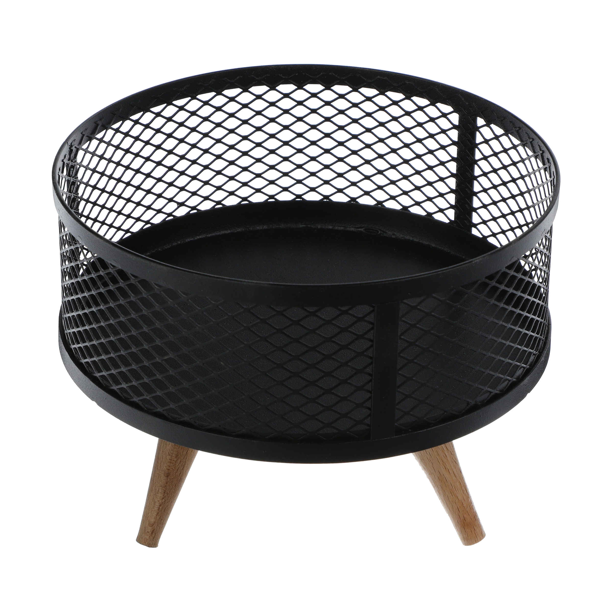 Panier à fruits en fil métallique avec base en bois modèle Diana