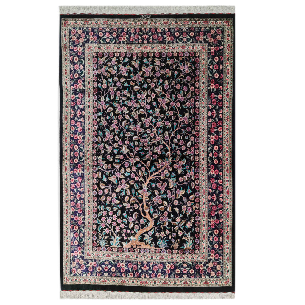 Tapis persan noué à la main chef-d'œuvre Zanjan floral Behesht