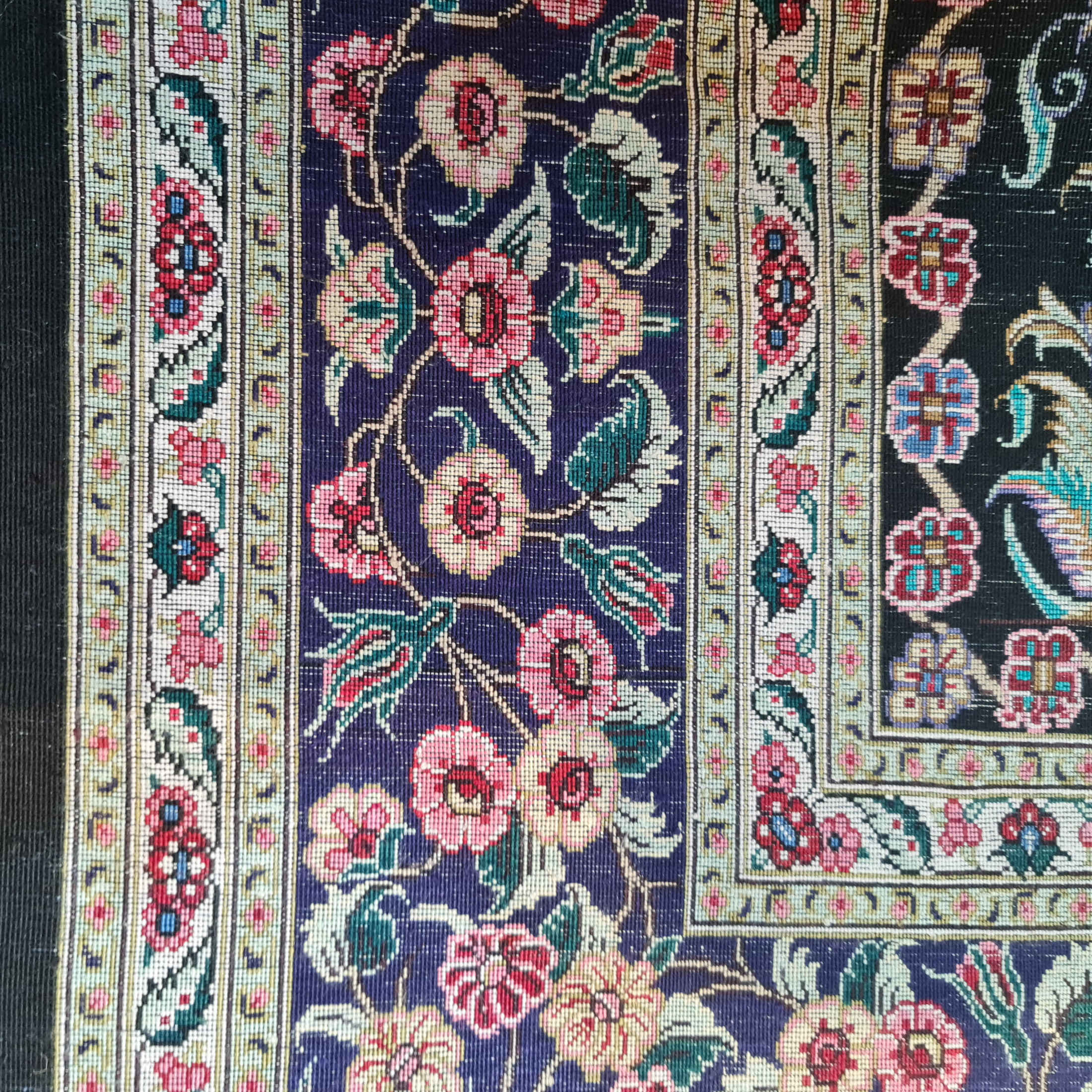 Tapis persan noué à la main chef-d’œuvre Zanjan floral Behesht