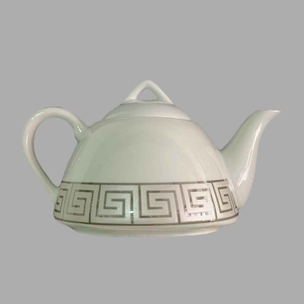 Théière de service en porcelaine avec design grec clé grecque No1
