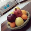 Panier en osier naturel tissé à la main, forme ronde