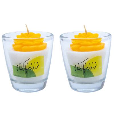 Bougies persanes style votif Taravat – Décoration parfumée de Nowruz pour table Haft-Sin (2 pièces)
