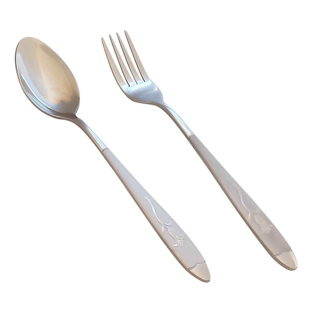 Ensemble de Couverts Cuillères et Fourchettes Lavables au Lave-Vaisselle 12 Pièces Modèle Mikhak